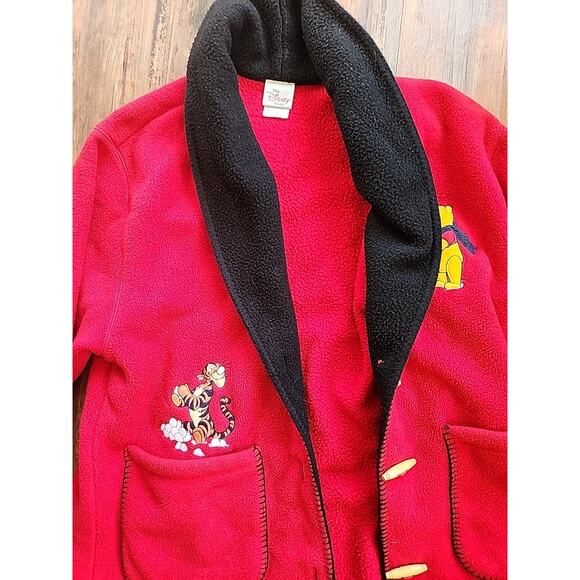Vntg. Disney Store Pooh Bear Shawl Collar Fleece Jacket - Picture 9 of 11